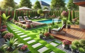 idee giardino con erba sintetica